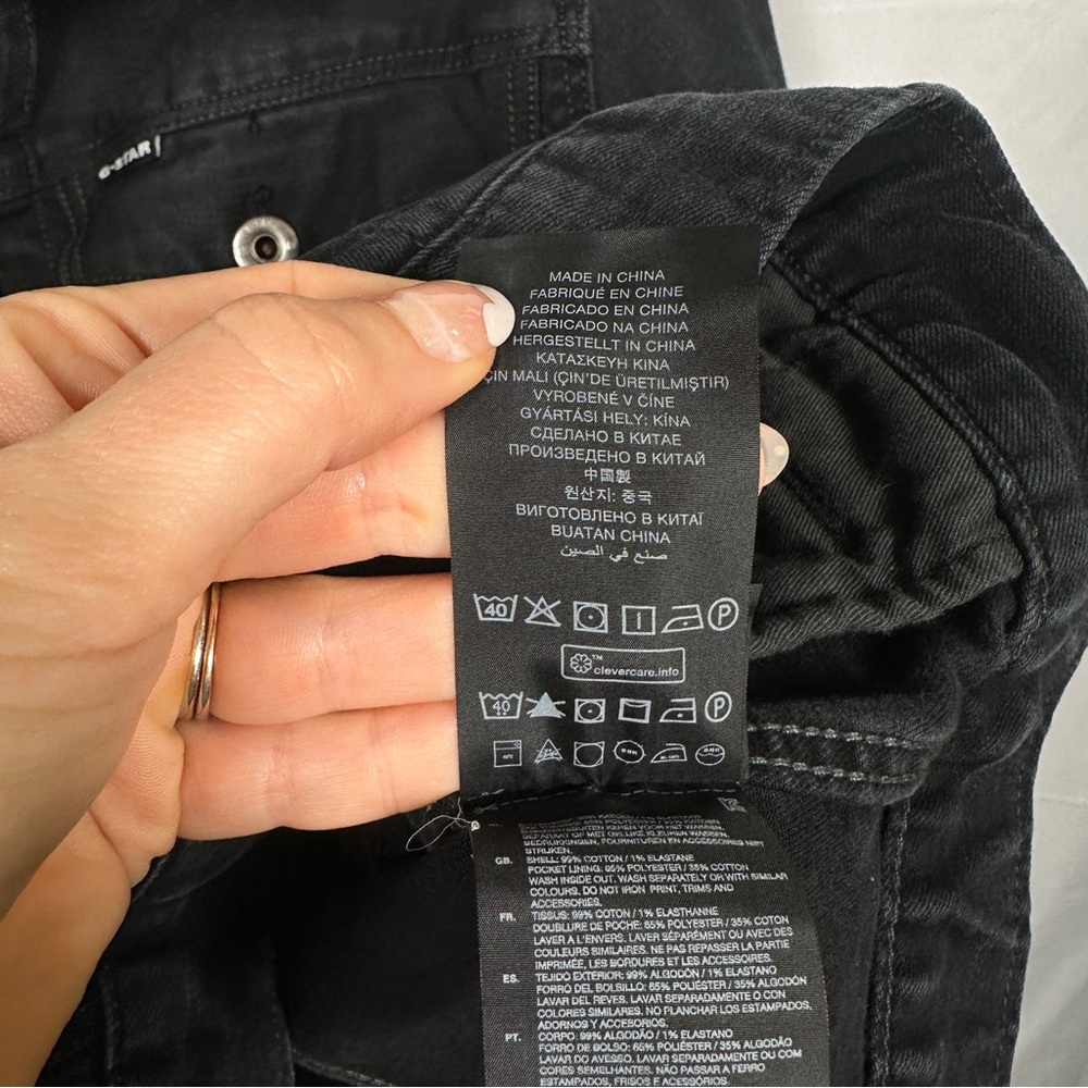 G-Star RAW 3301 Slim Trucker Denim Jacket Stretch Black Size M Men's Streetwear - Picture 9 of 11